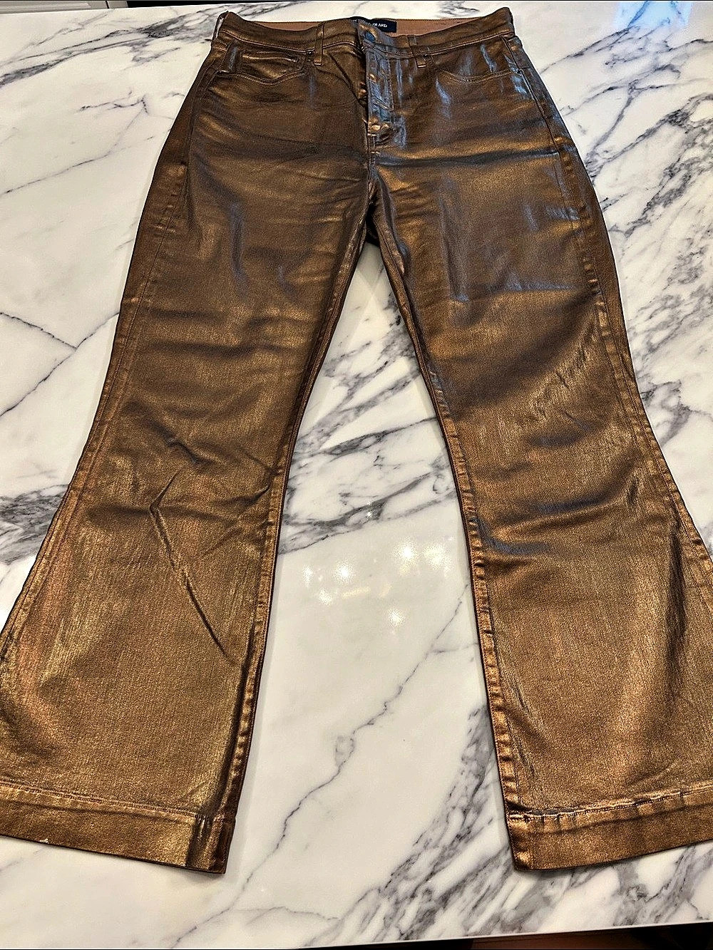 Veronica Beard Carson Ankle Flare Jeans Brown Waist 32